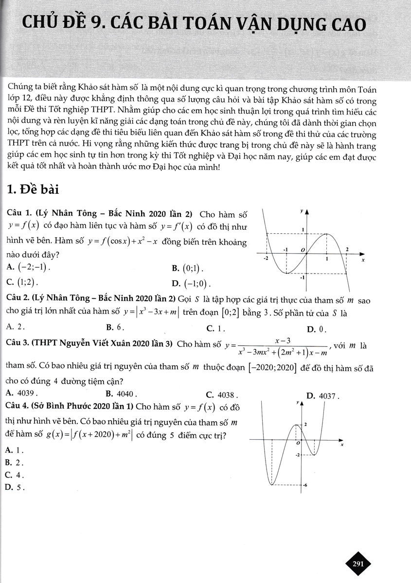 TOP 1 THPT HÀM SỐ VÀ ỨNG DỤNG CỦA ĐẠO HÀM_TCD