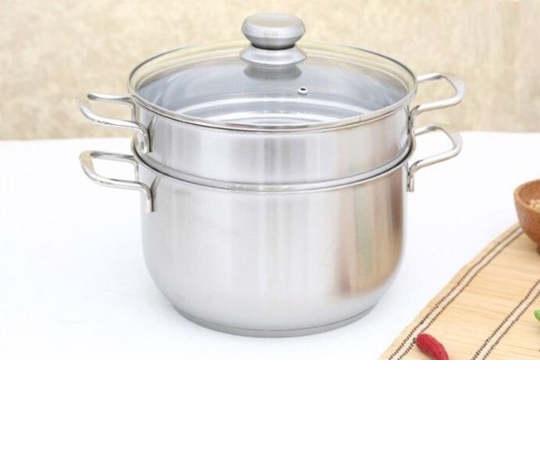 Bộ Nồi Luộc Gà Kèm Xửng Hấp Inox Size 26cm - Hàng Chính Hãng