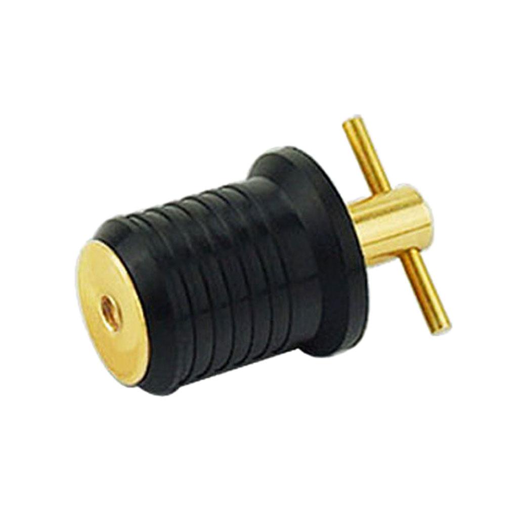 1inch Rubber Brass T-Handle -Turn Plug Hull Livewell Marine Accessories