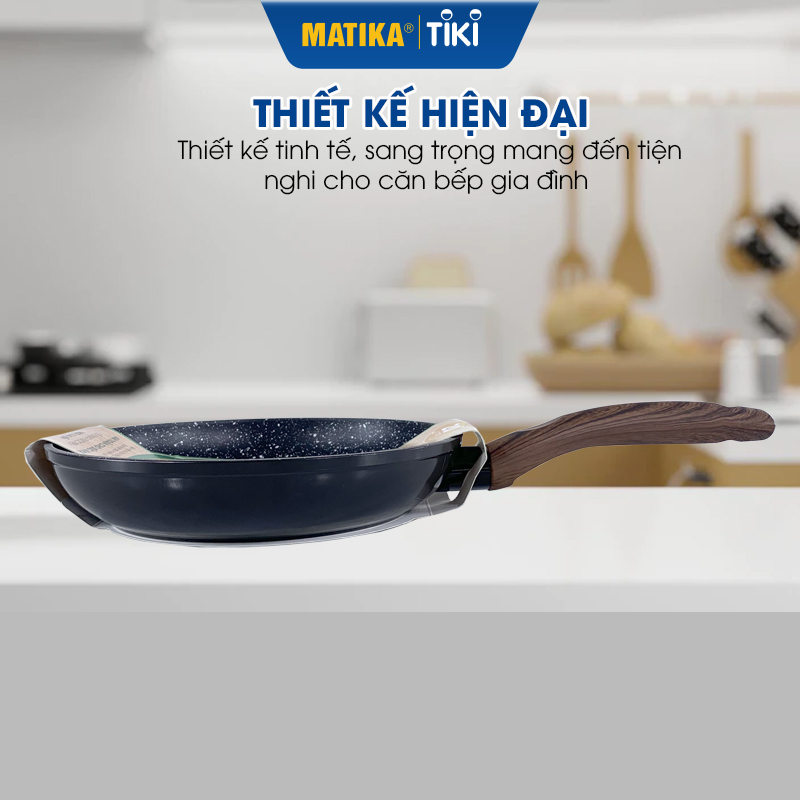 Chảo Chống Dính Vân Đá MATIKA MTK-SP1520 Đáy Từ Cao Cấp - Hàng Chính Hãng