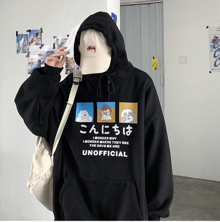 Áo Hoodies nỉ ngoại UNOFFICIAL Gấu dễ thương C069