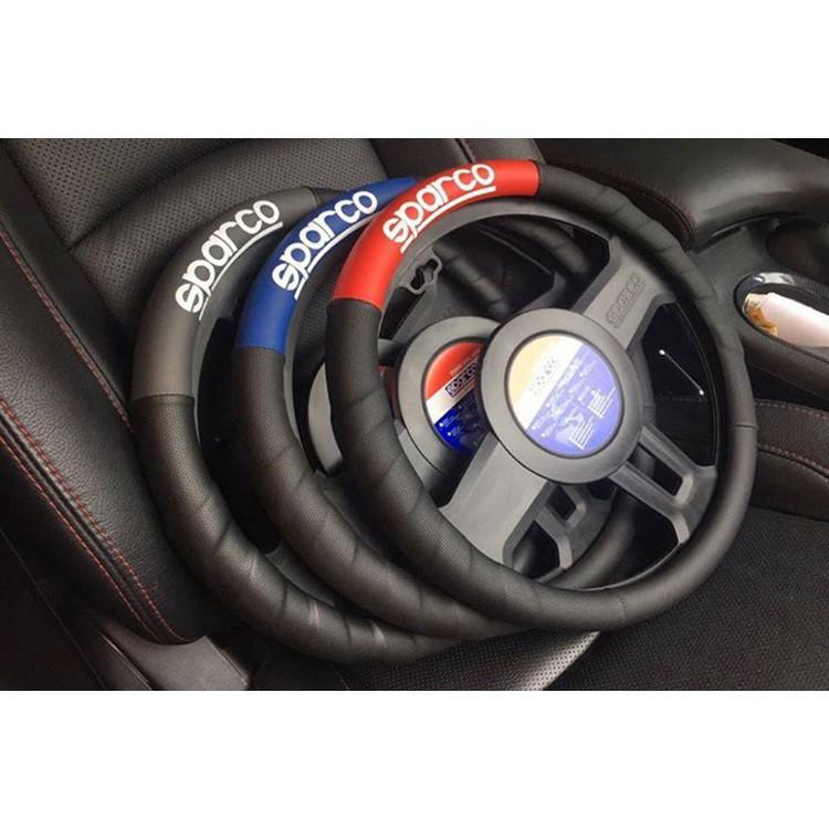Bọc vô lăng SPARCO 1113RS - chính hãng, đầy đủ tem 7 màu, khung in chìm