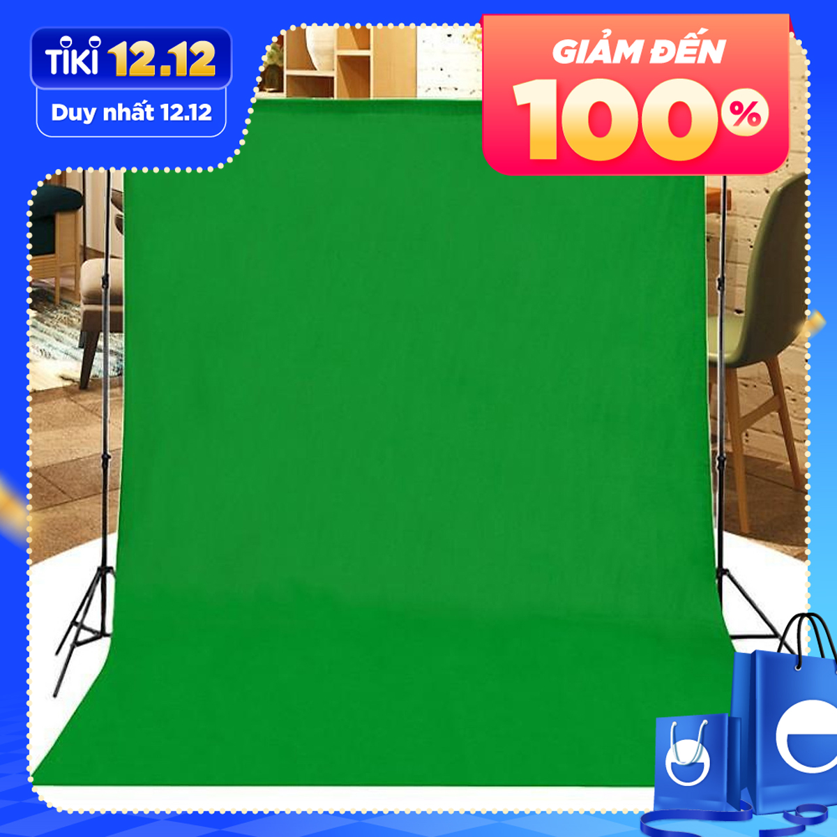 Phông nền chụp ảnh vải trơn màu xanh lá cây kích thước 2mx3m chuyên dùng chụp Studio, Lookbook hoặc Livestream