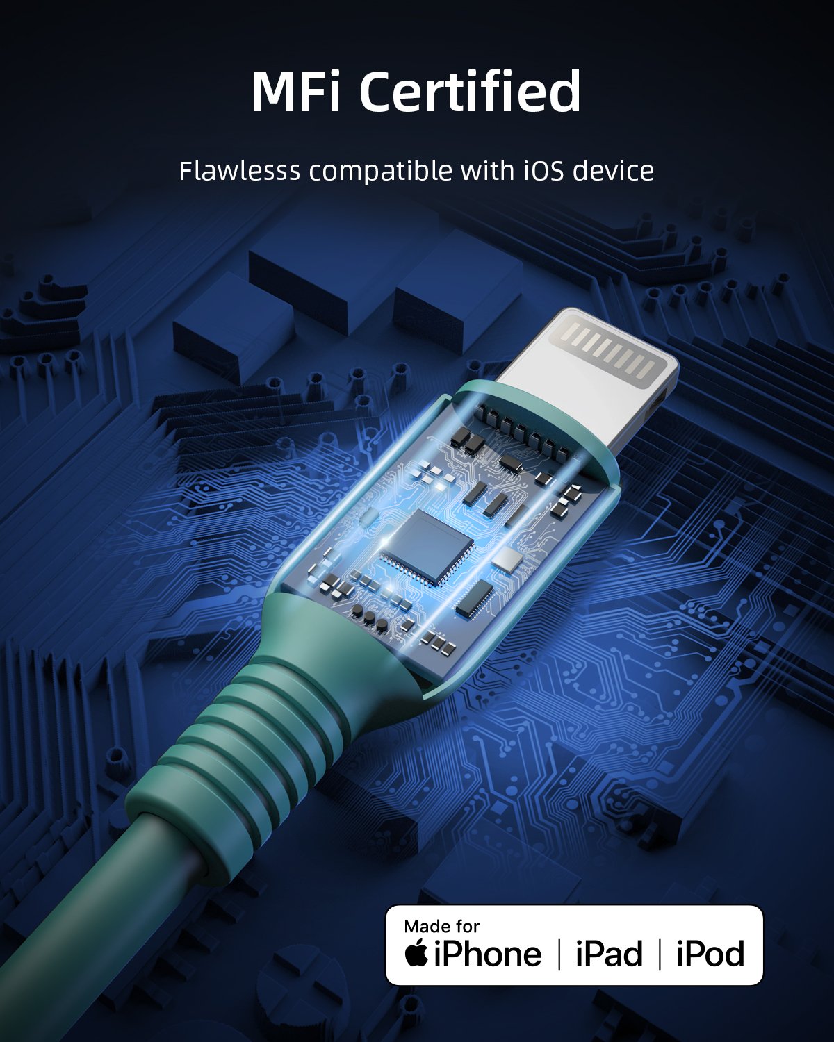 Cáp Innostyle USB-C to L 20W/60W Jazzy 1.2m MFI J-ICL120 - Hàng Chính Hãng