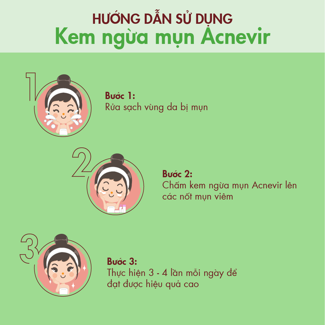 Kem ngừa mụn Acnevir - Ngăn ngừa và cải thiện nhanh tình trạng các loại mụn như mụn bọc, mụn đỏ, mụn trứng cá, mụn mủ - Tuyp 10g