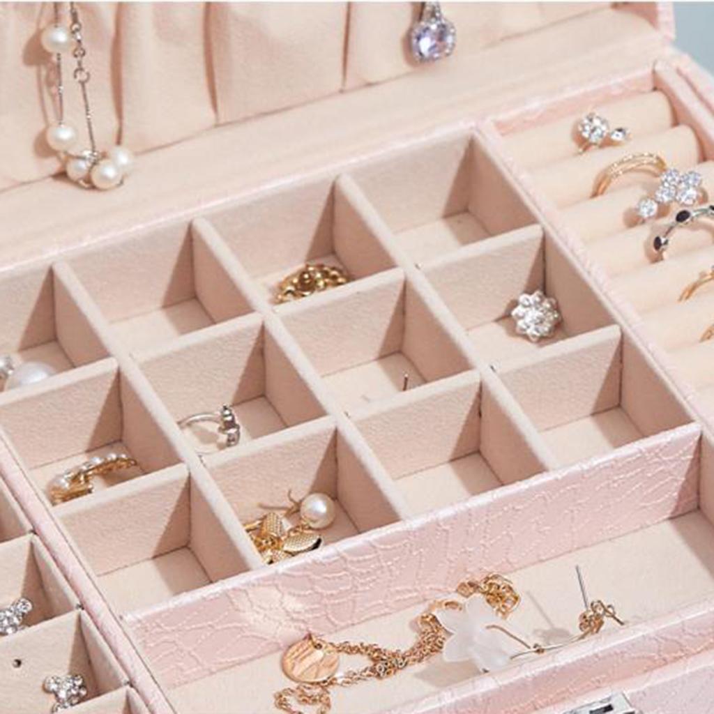 Jewelry box for earrings bracelet and necklaces White