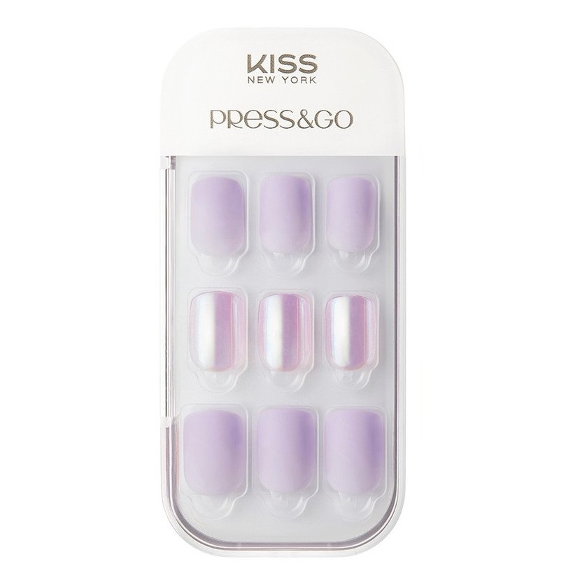 Bộ 30 Móng Tay Gel Dán Press &amp; Go Kiss New York Nail Box - Cool Lavender (KPNA06K)