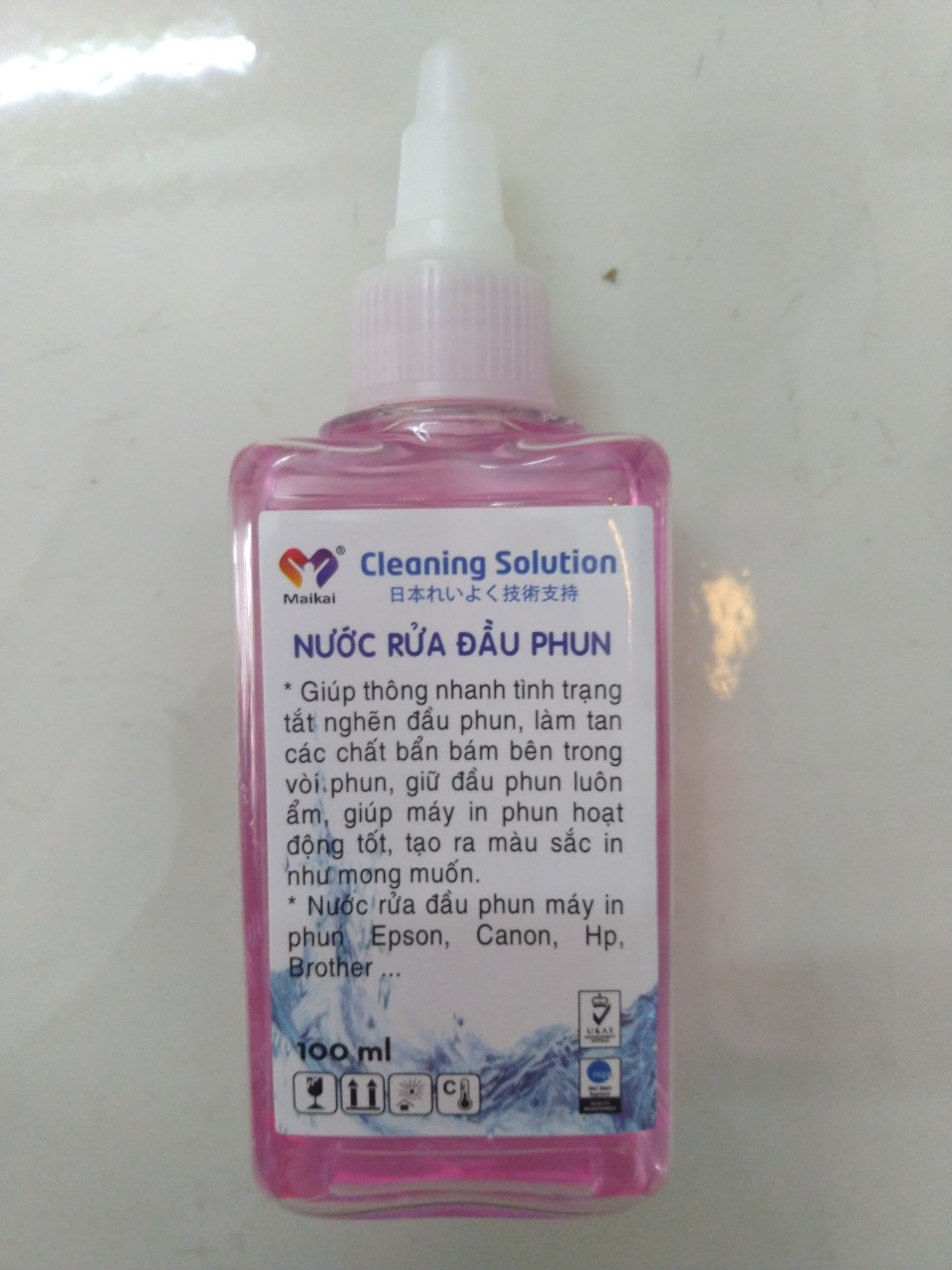 Nước ngâm rửa đầu phun máy in màu Epson HP Canon Brother loại 100ml