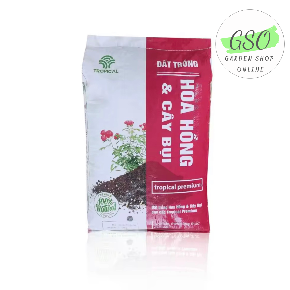 Đất trồng hoa hồng và cây bụi TROPICAL PREMIUM giúp rễ to khỏe, hoa to và nhiều, túi 11kg