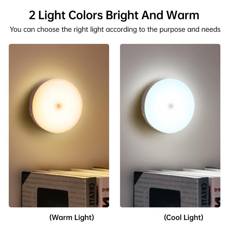 Đèn LED Hình Tròn Cảm Biến Chuyển Động Kèm Sạc USB Tiện Dụng Cho Phòng Khách/ Phòng Ngủ