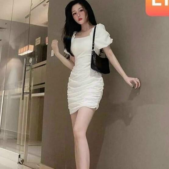 Váy đầm nữ body đan dây lưng nhún hông HT06 AM