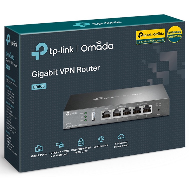 Bộ định tuyến VPN Omada Gigabit TP-Link ER605 Ver 2.0 Hàng Chính Hãng