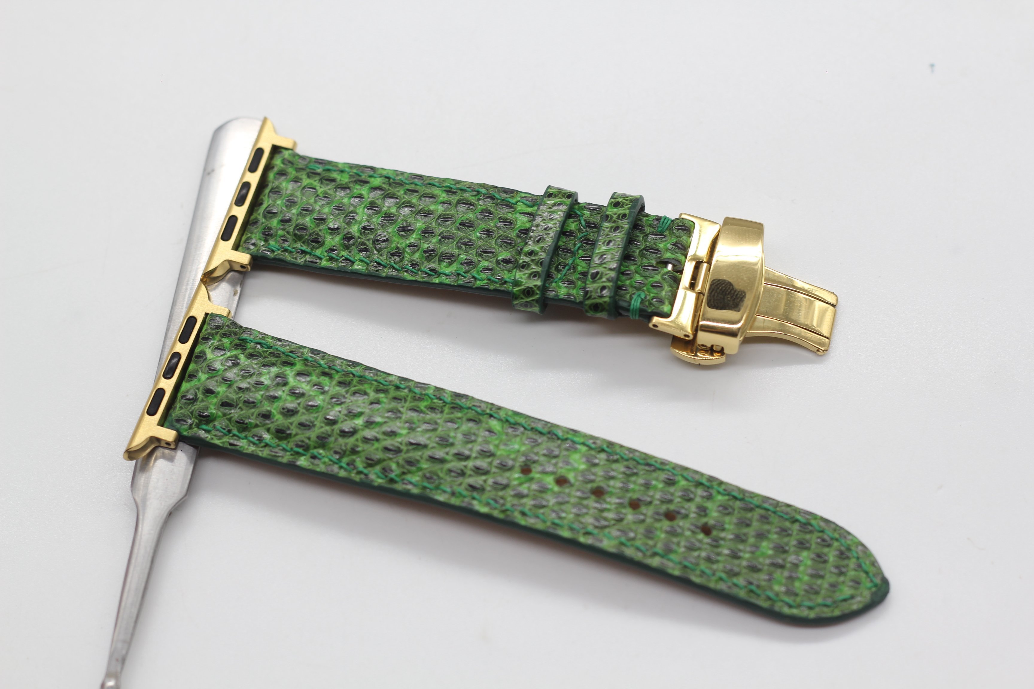 DÂY DA KỲ ĐÀ THẬT HANDMADE HÀNG CHÍNH HÃNG SONGHAN LEATHER , DÂY ĐEO THAY THẾ CHO APPLE WATCH PHÙ HỢP CÁC DÒNG SERIES 1-2-3-4-5-6-SE-7, SẢN PHẨM KÈM ADAPTER KÈM KHÓA AWLZ-02