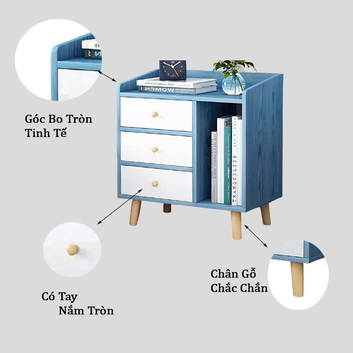 Tab Đầu Giường 4 Ngăn FIVO Mẫu FT40 Phong Cách Hiện Đại, Phù Hợp Cho Mọi Kiểu Nhà, Sản Phẩm Nội Thất Lắp Ráp Đơn Giản - Hàng chính hãng