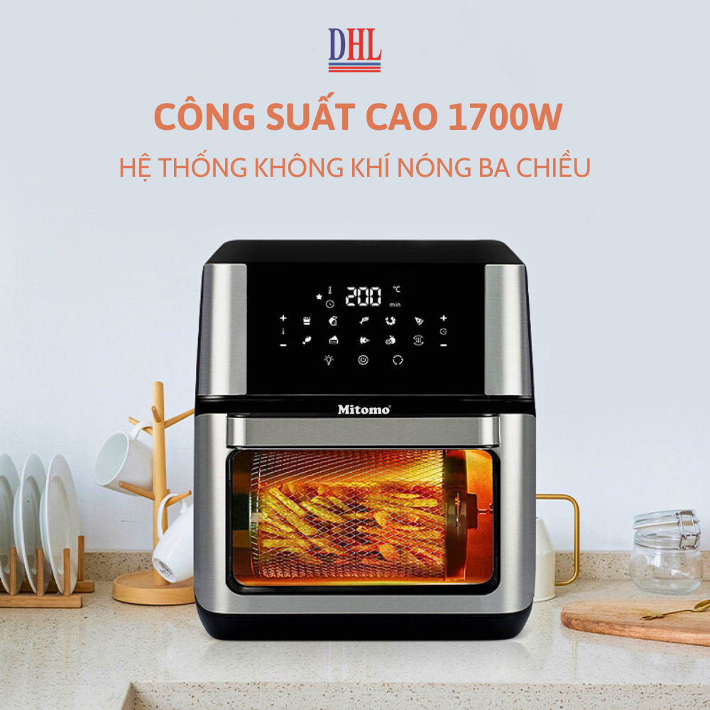 Nồi chiên không dầu Mitomo MTD-12LA, dung tích 12L công suất 1700W - Hàng chính hãng