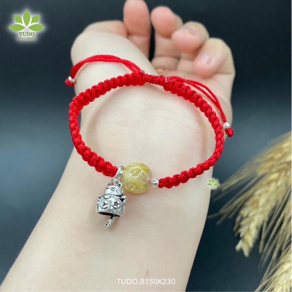Vòng Tay Nữ Đẹp - Vòng Phong Thủy Mệnh Kim Thổ TUDO B150K230 VCBTATV VTDTATV Charm Bạc Mèo Thần Tài - Tài Lộc, Sự Nghiệp
