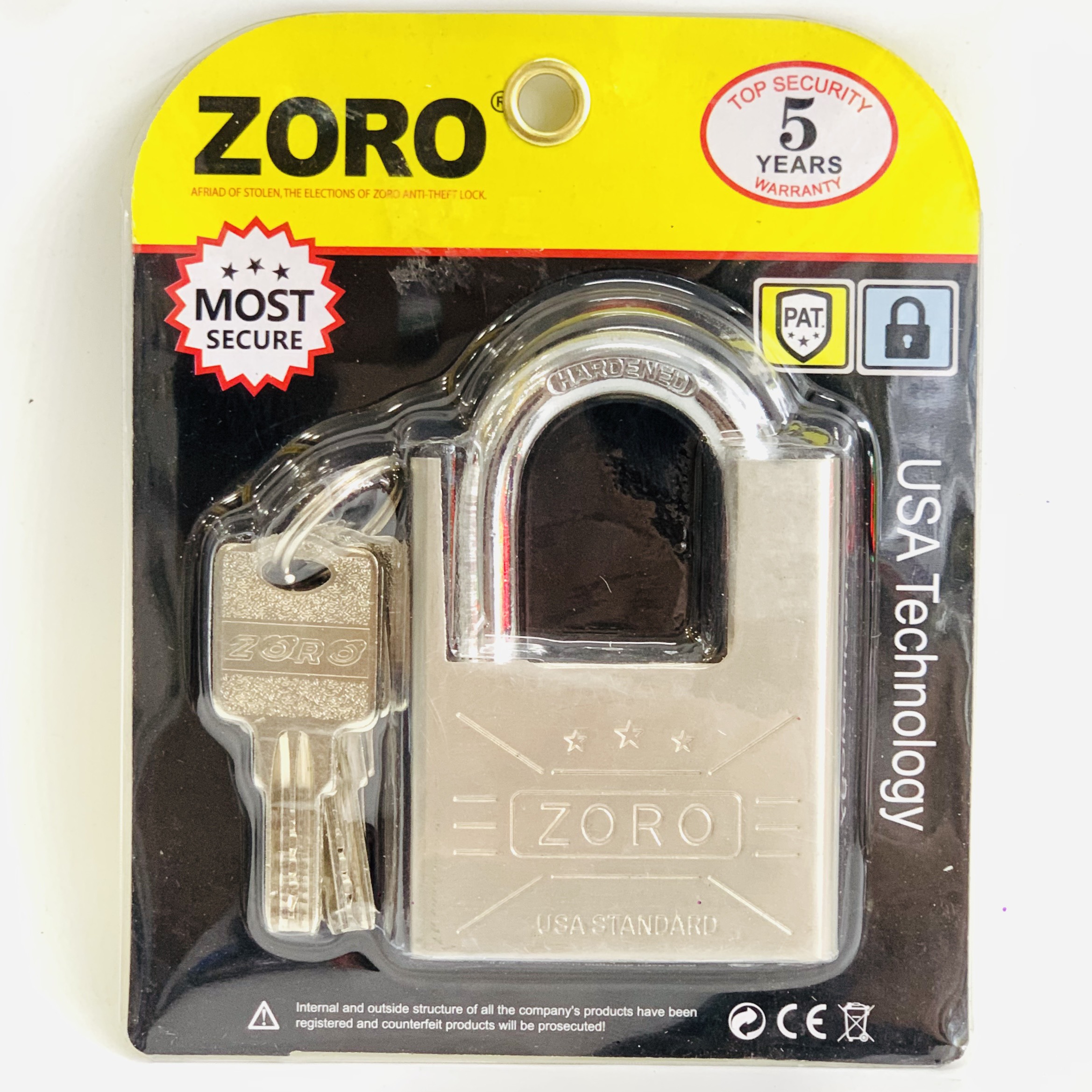 Ổ khóa ZORO 6 phân chống cắt,chìa muỗng - ổ khóa chống cắt, ổ khóa công nghệ mỹ, khóa bấm không cần dùng chìa