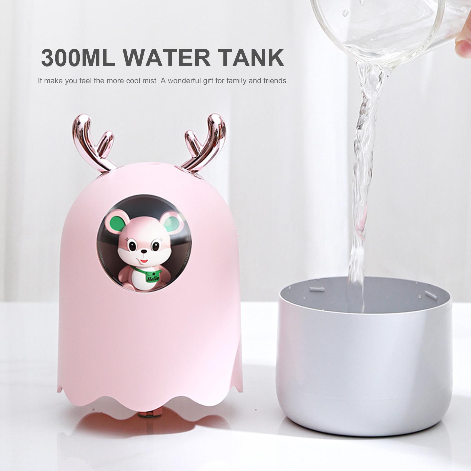 Máy tạo độ ẩm phun sương 300mL có đèn ngủ với ánh sáng đầy màu sắc