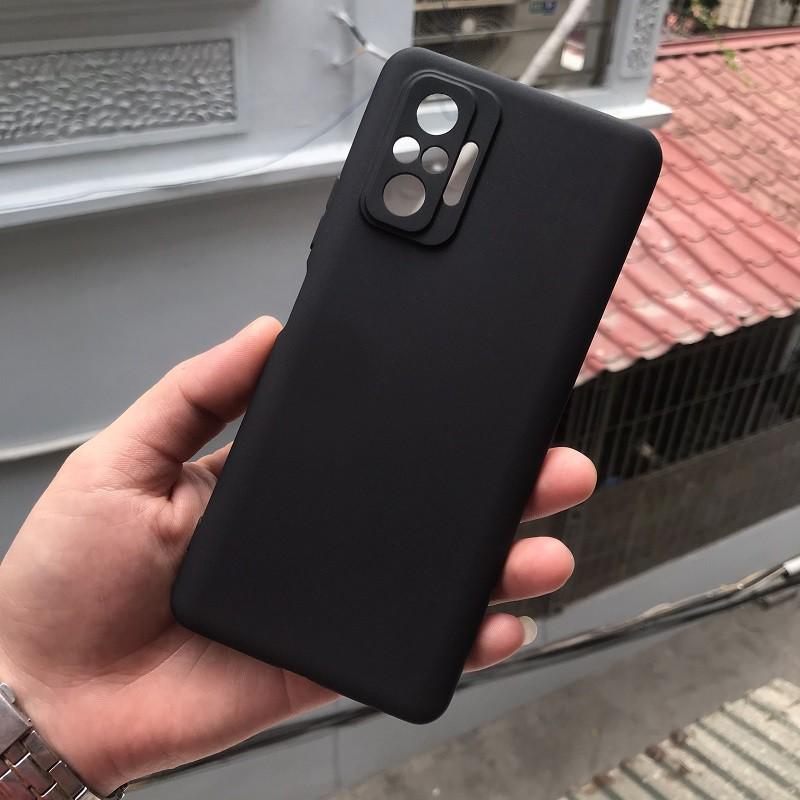 Ốp lưng cho Xiaomi Redmi Note 10 Pro chất liệu silicon dẻo màu đen chống sốc cao cấp