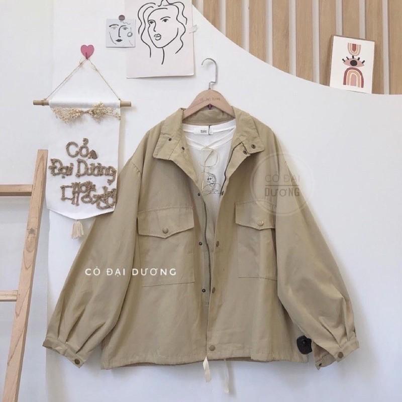 Áo khoác kaki oversize dáng siêu to khổng lồ K01A, kèm ảnh thật trong phần phân loại