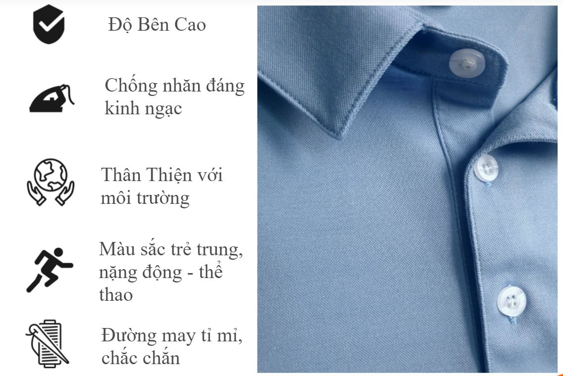 Áo Thun Nam Polo Tay Ngắn | Thun Cá Sấu Co Giãn 4 Chiều | Chất Liệu 100% Poly Cao Cấp Chống Nhăn Siêu Bền