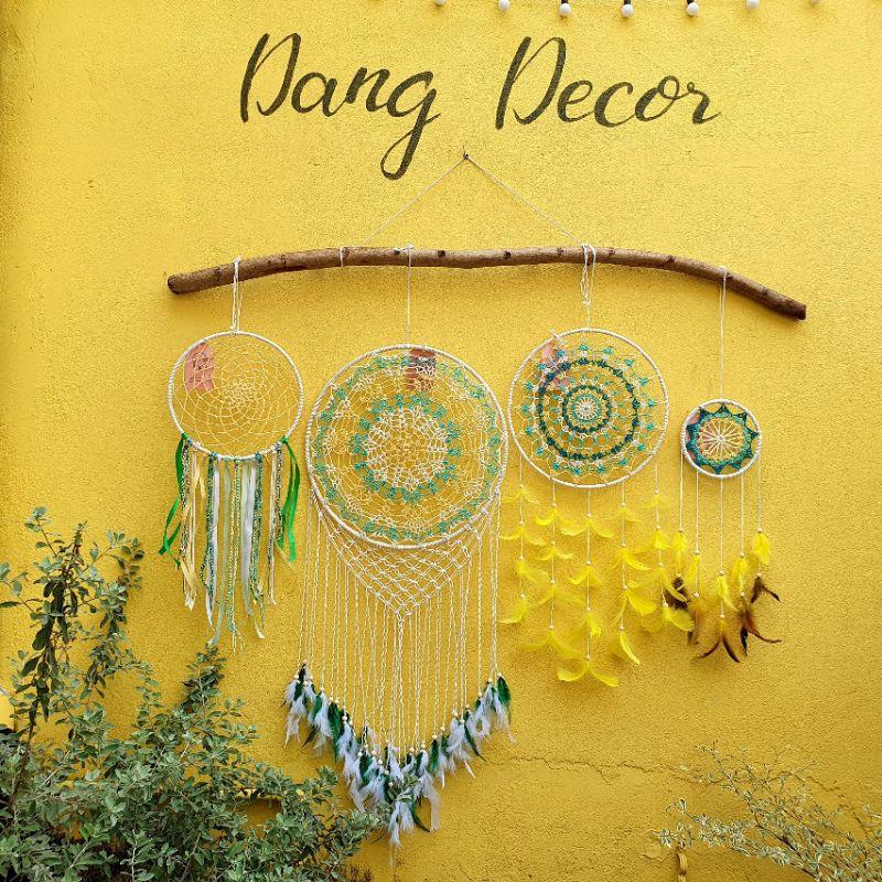 Set dreamcatcher 4 vòng sz lớn phụ kiện trang trí nhà cửa phong cách Vintage (link bán lẻ từng cái)