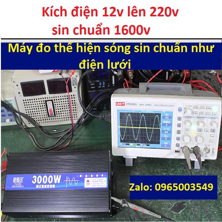 Bộ kích điện 12v lên 220v 3000w sin chuẩn như điện lưới.