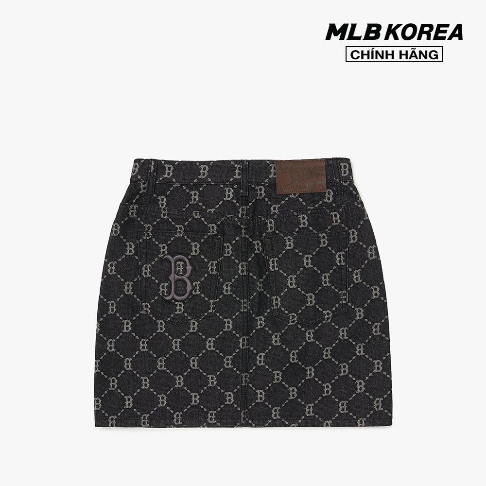 MLB - Chân váy mini denim chữ A Dia Monogram Jacquard 3FDSM0324