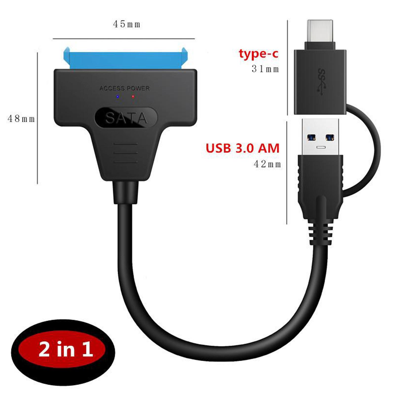 SATA to USB Adapter, USB 3.0 SATA III Hard Drive Adapter Cable, SATA to USB 3.0 Adapter Cable, for 2.5 inch SSD & HDD High Quality