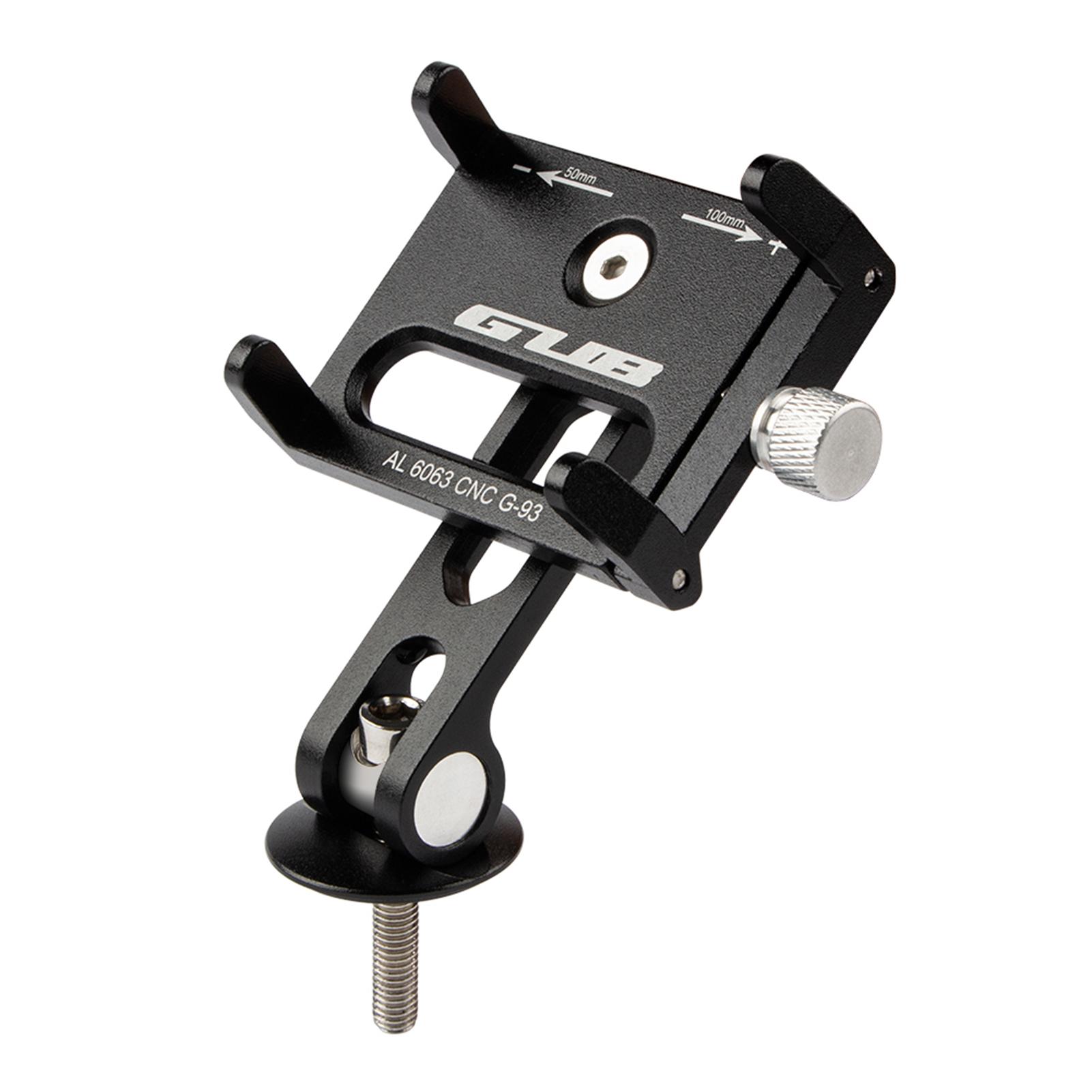 GUB Bike Stem Phone Mount Anti-slip Adjustable Aluminum Bicycle Phone Holder for 3.7-7.2In Mobile Phones