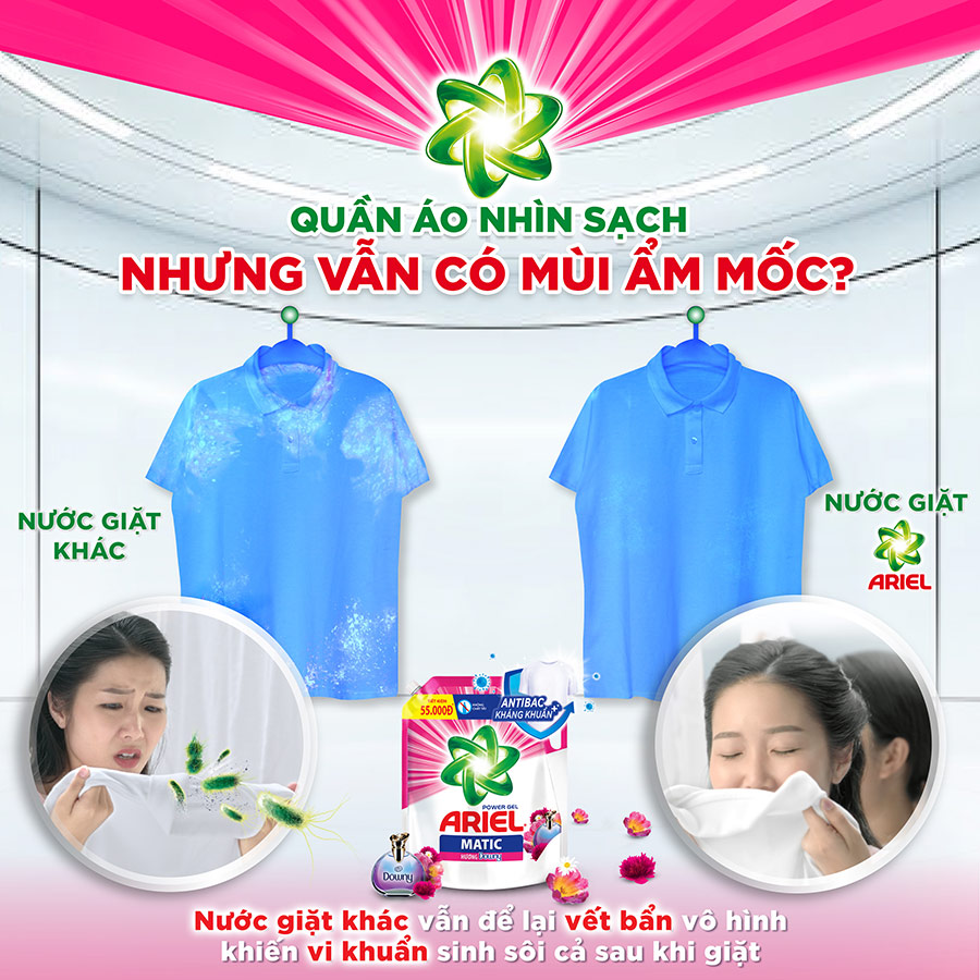 Combo 2 Nước Giặt Ariel Matic Hương Downy 3.2kg