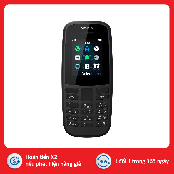 Điện thoại Nokia 105 Singel sim - Hàng chính hãng