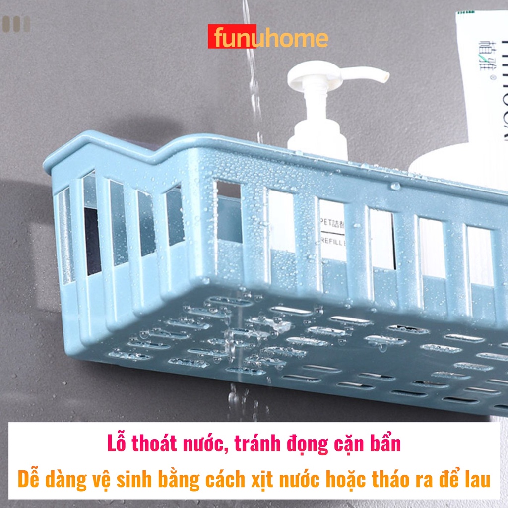 Kệ nhà tắm chất liệu nhựa cao cấp - Kệ dán tường đựng đồ nhà tắm, đồ bếp, nhà vệ sinh tiện lợi - Hàng chính hãng