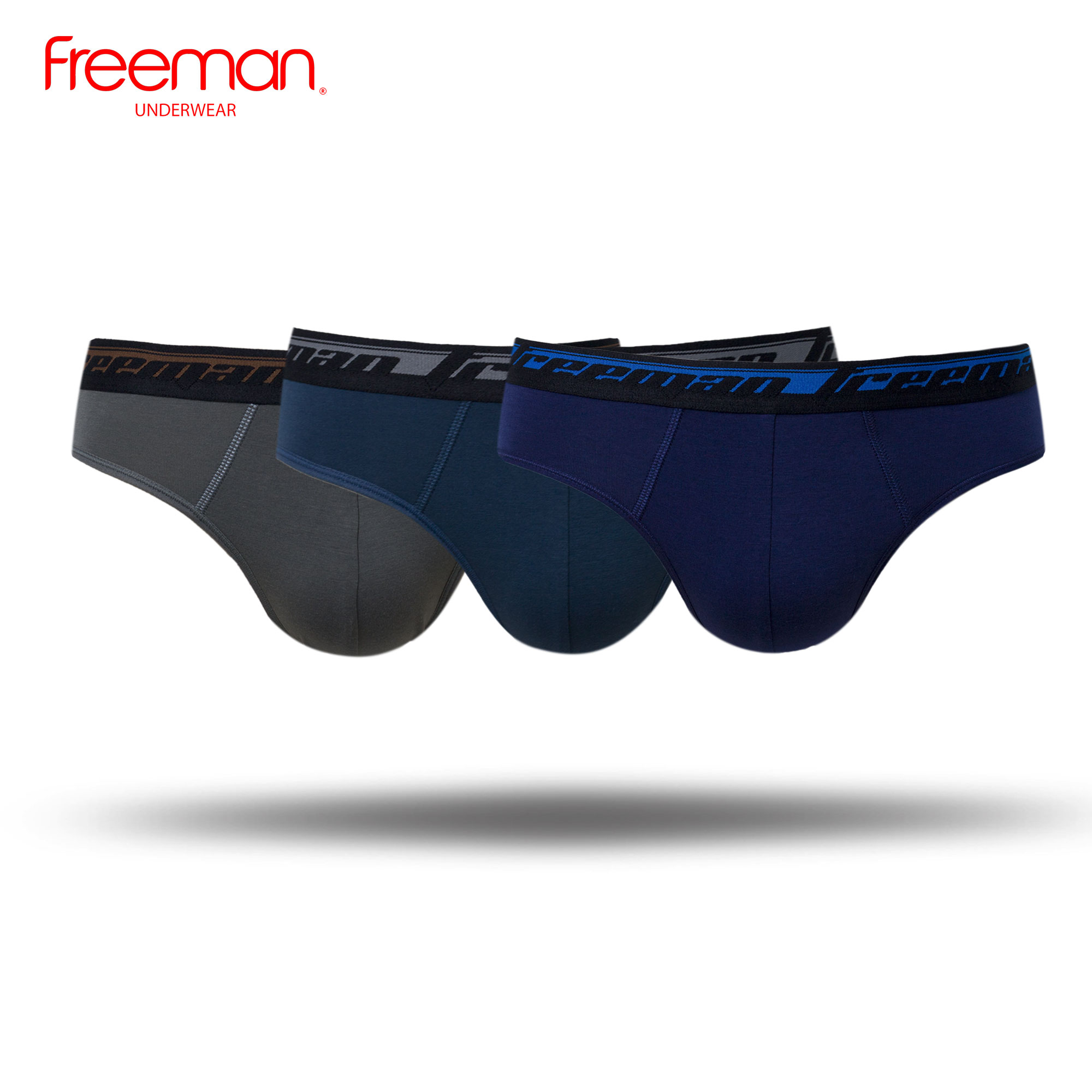 Combo 3 quần lót nam Freeman lưng thun bản, chất liệu TC spandex 6060