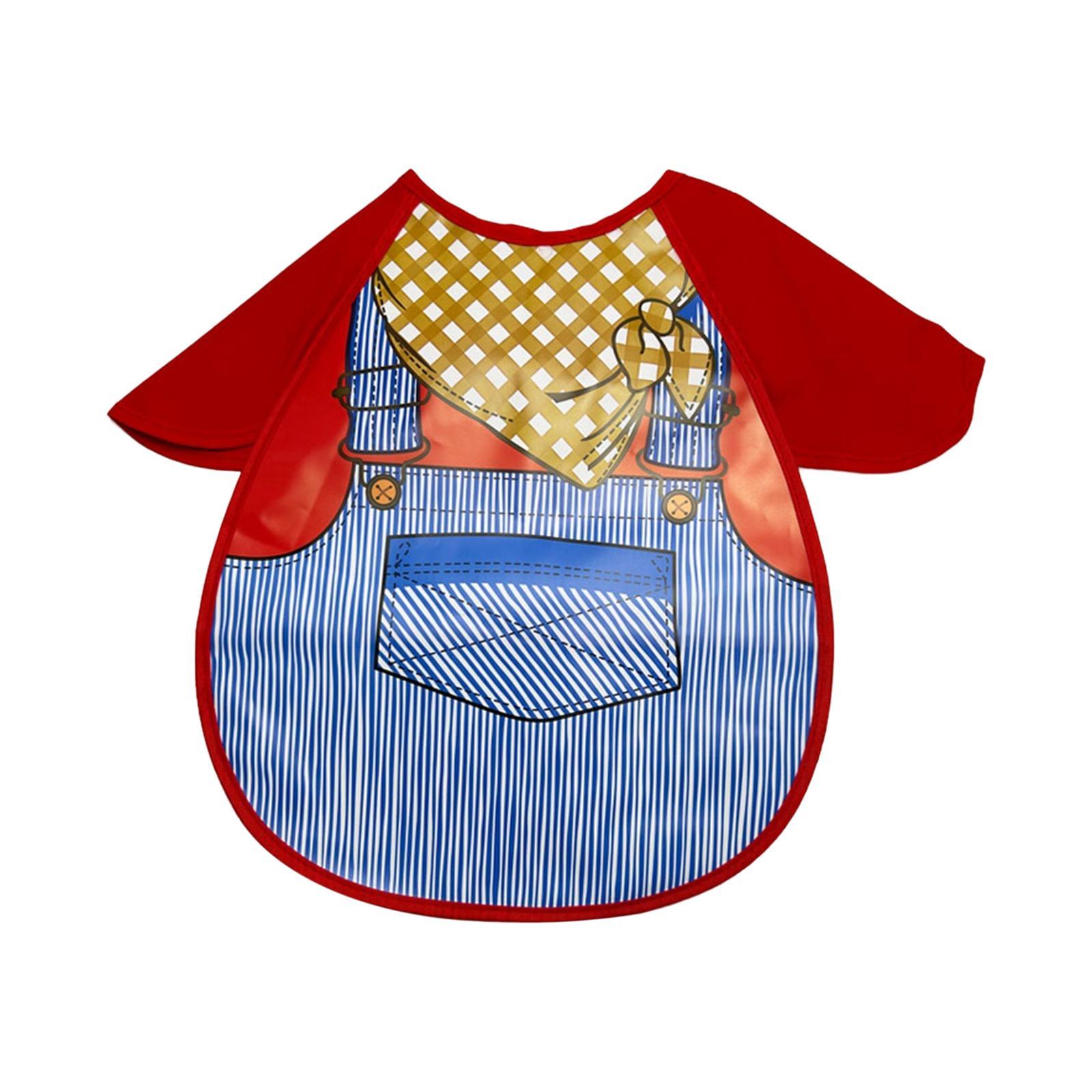 Short Sleeve Baby Bib Eating Travel Washable for Ages 1-5 Years