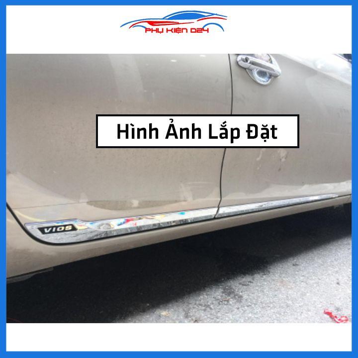 Bộ ốp nẹp sườn Vios 2014-2015-2016-2017-2018 mạ crom trang trí làm đẹp xe