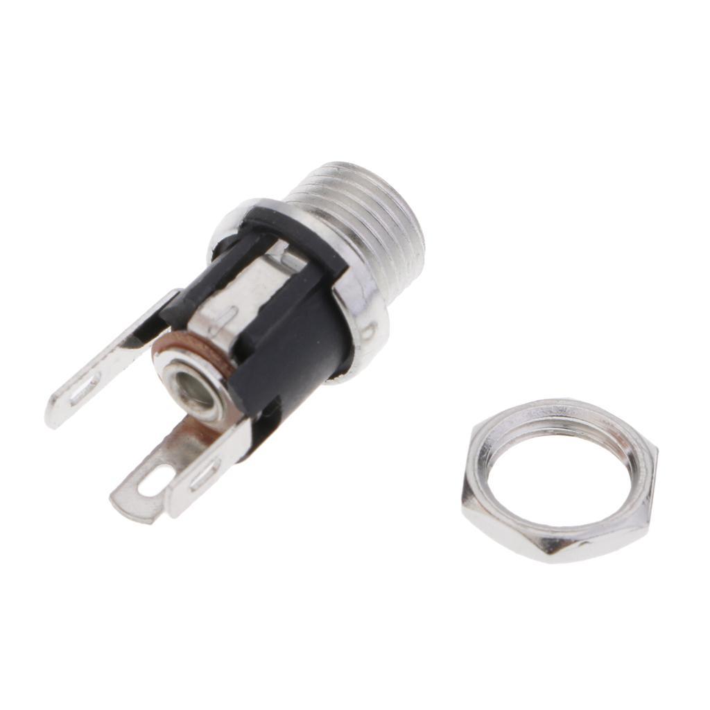 10 Pieces Metal Round 2.1 mm x 5.5 mm Panel Mount DC Connector  Socket