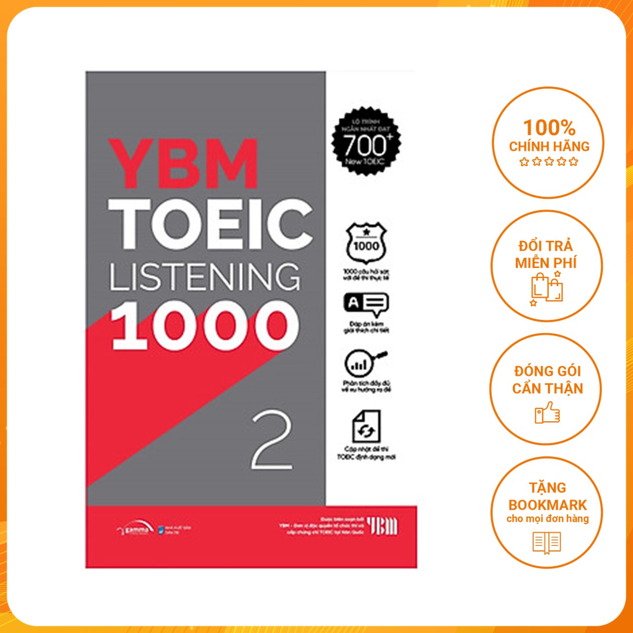 YBM TOEIC Listening 1000 Tập 2: Mục Tiêu Đạt 700+ Điểm TOEIC