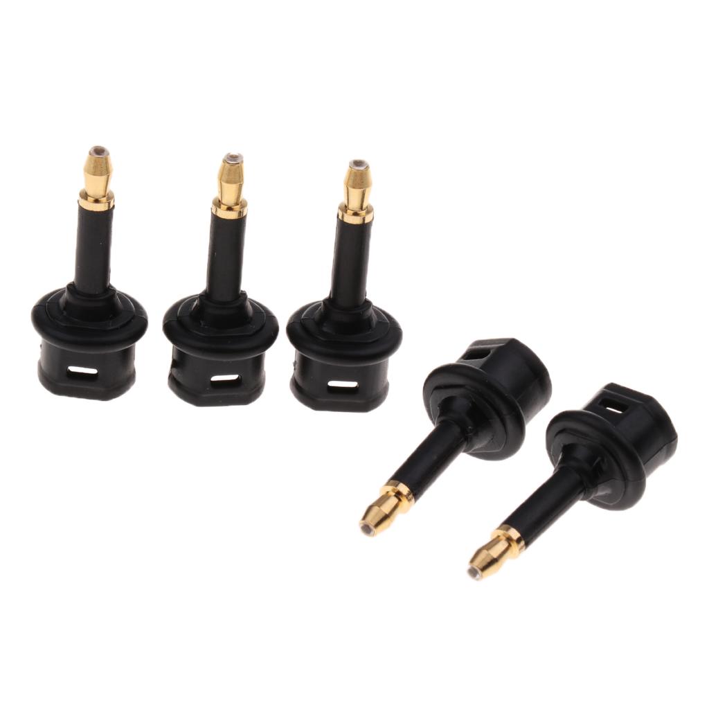 5xDigital Fiber Optic Toslink to 3.5 mm Mini Optical Audio Connector Adapter