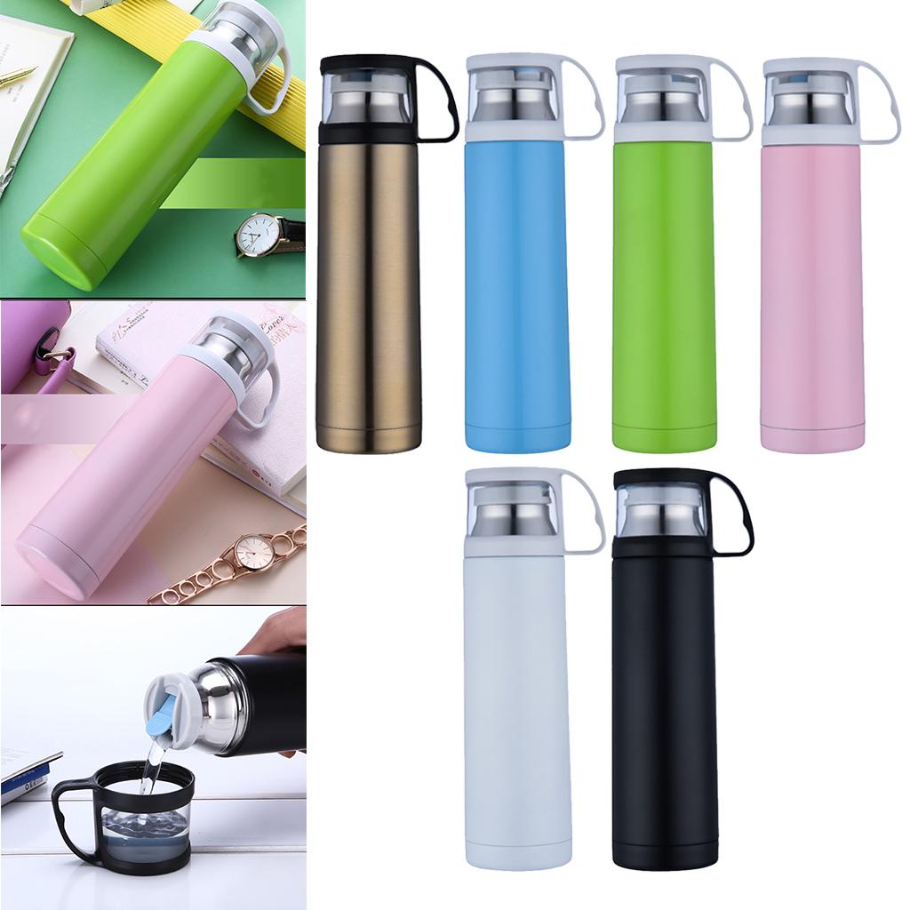 500ml Vacuum Insulated Flask Thermal Sports Water Bottle Hot/Cold White