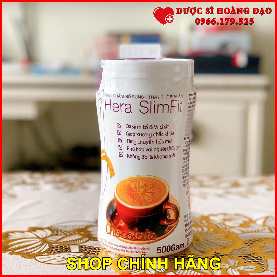 Sữa hỗ trợ giảm cân Hera Slimfit 500gr [Chính Hãng] - Giảm 3-7kg/ 1 liệu trình [Tặng Mặt nạ Saffron Sữa ong chúa và 1 Thước dây]