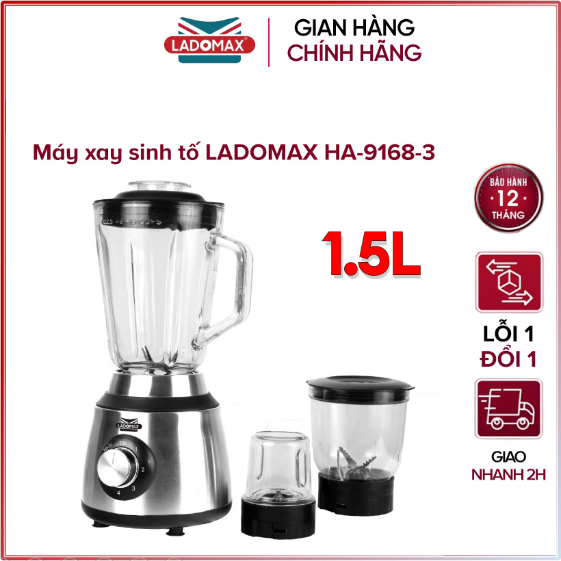 Máy xay sinh tố đa năng 3 cối Ladomax HA-9168-3 - Hàng chính hãng