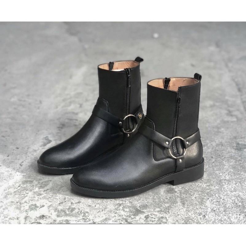 Laurent Boots da trơn, bốt cao cổ kéo khoá