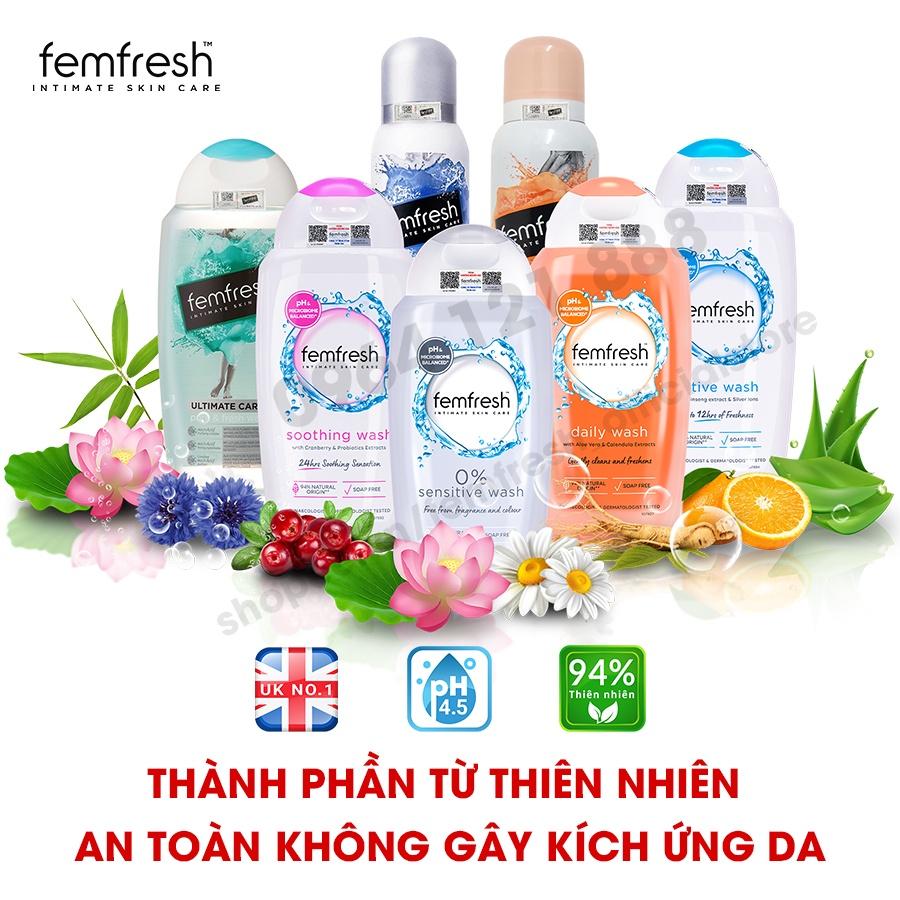 [MUA 2 TẶNG 1] Mua Dung Dịch Vệ Sinh Phụ Nữ Femfresh Daily Intimate Wash 250ml + Femfresh Active Fresh Wash 250ml - Tặng Quà Ngẫu Nhiên