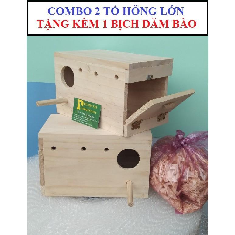 COMBO 2 TỔ YẾN PHỤNG NẮP HÔNG SIZE LỚN (TẶNG 1 BỊCH DĂM BÀO LÓT TỔ SIÊU MỀM)