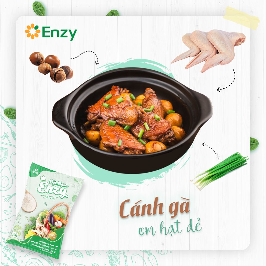 Combo "Gia đình" 10 gói hạt nêm rau củ Enzy không mì chính MSG thay thế gia vị cả chay và mặn