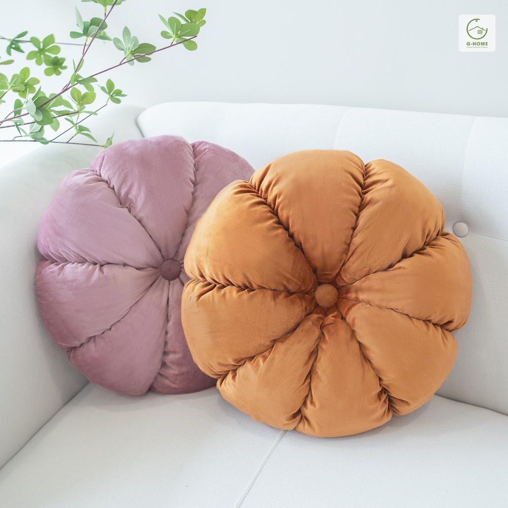 Đệm hoa nhung 4 màu trang trí sofa cấp Ghome, đệm ngồi tựa lưng, trang trí phòng khách sang trọng DT09 HOA