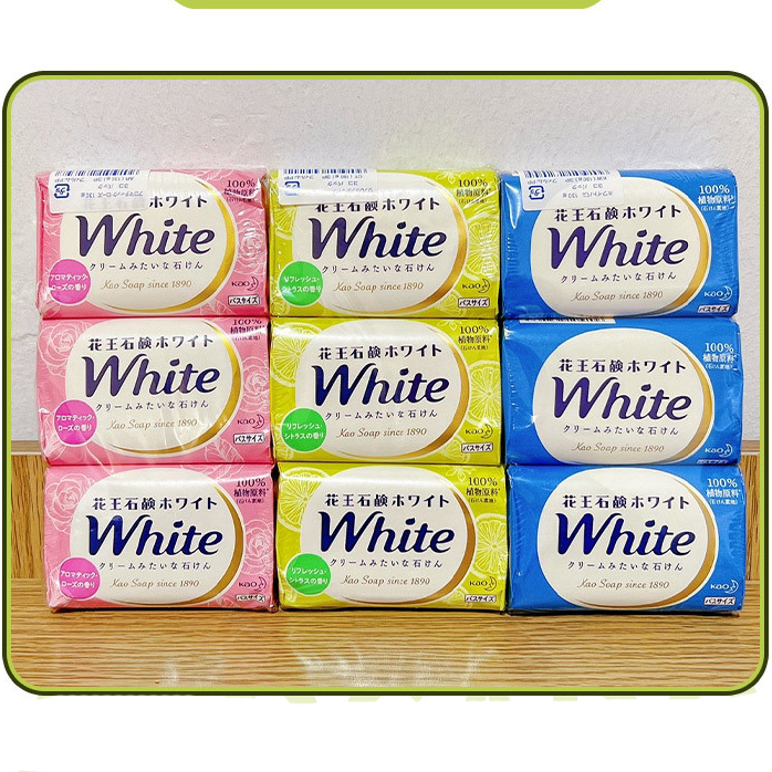 Combo 3 bánh xà phòng tắm trắng da KAO white Nhật Bản 3x130g