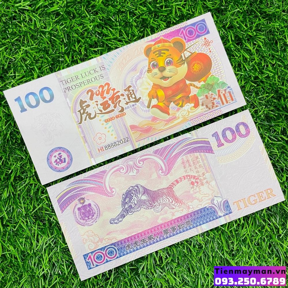 Tiền Đài Loan Con Hổ mệnh giá 100 May Mắn Lì Xì Tết Nhâm Dần, tặng kèm bao lì xì