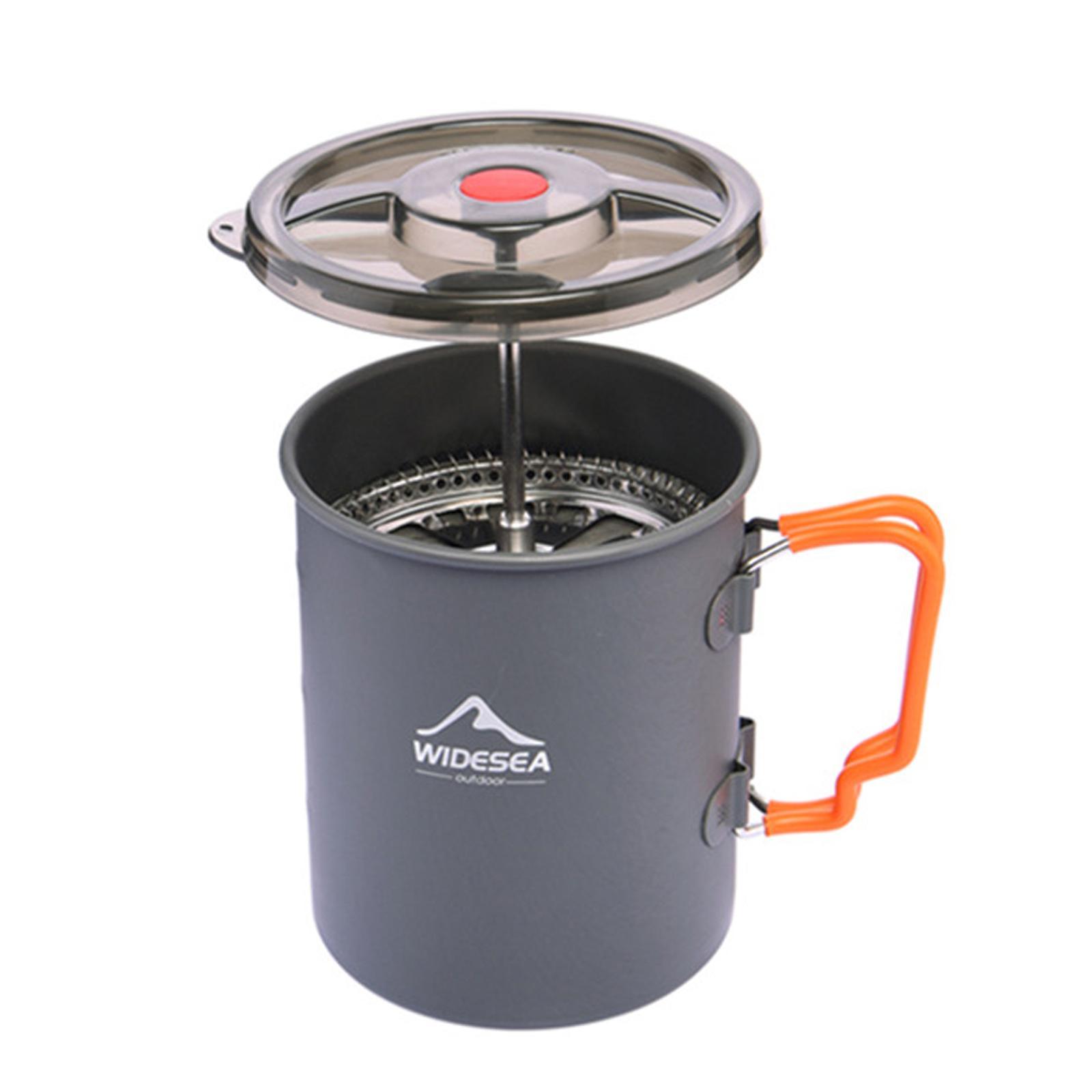 750ml Camping Coffee Pot Camp Cooking Pot with Filter Mesh for Picnic